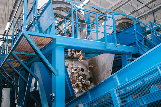 Waste processing plant. Technological process