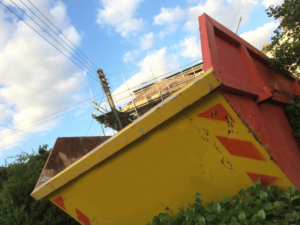 A 4 yard skip being used by builders.